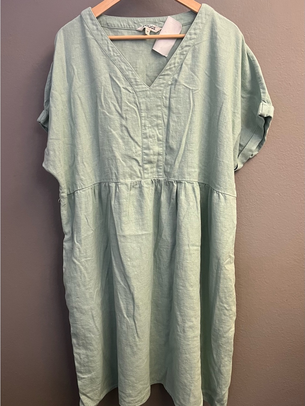 Women’s Sage V-Neck Linen blend Dress - BRIGGS